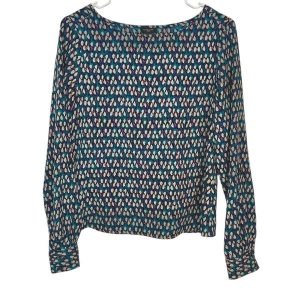 Ann Taylor Colorful Teal Blouse Top Shirt XS - Picture 3 of 10